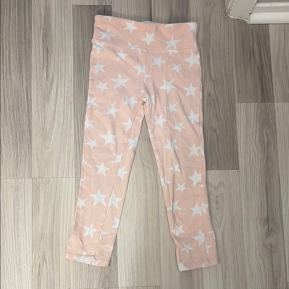Pink and White Floral Leggings Ankle Length Stretchy